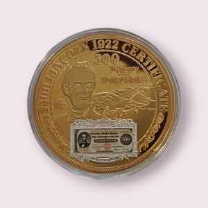 1922 $500 Lincoln Gold Cert Proof Colossal Coin By American Mint w/COA